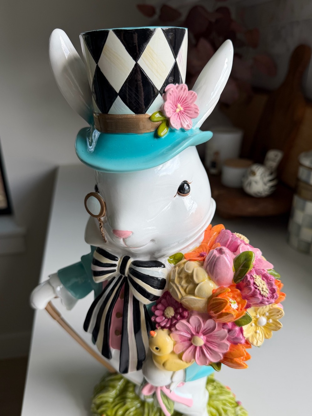 MacKenzie-Childs Calico Bunny Figurine - Picture 2 of 10